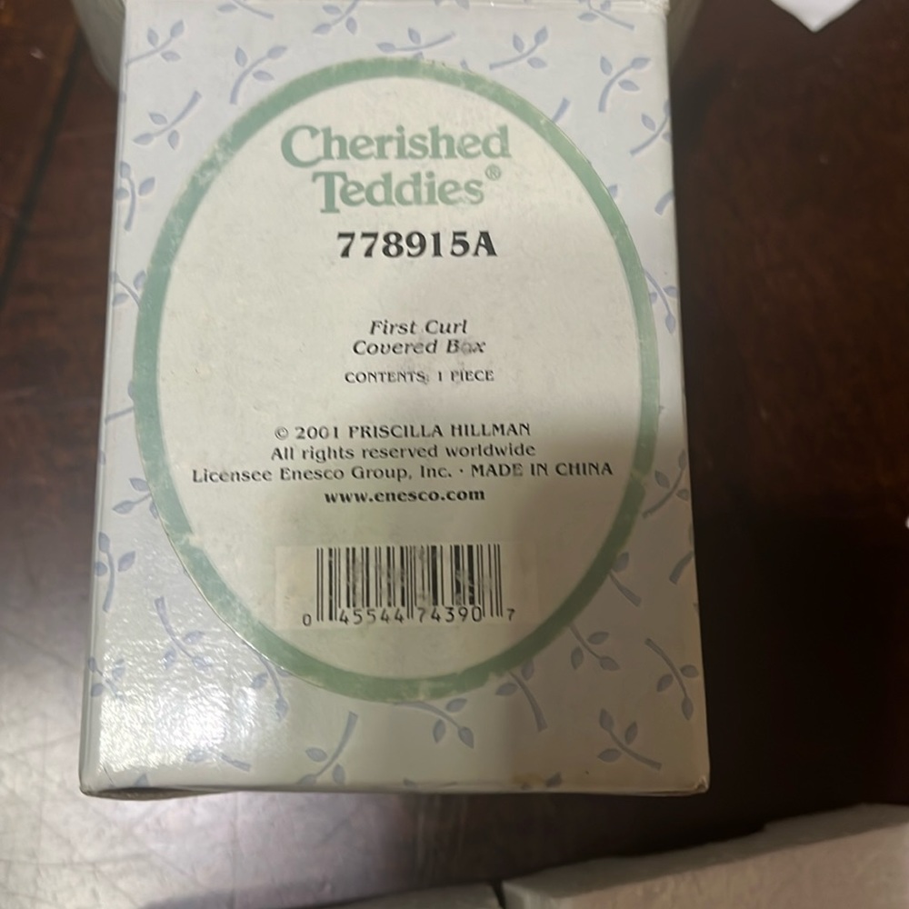 NIB baby’s first curls curl covered keepsake cherished teddies box teddy bear